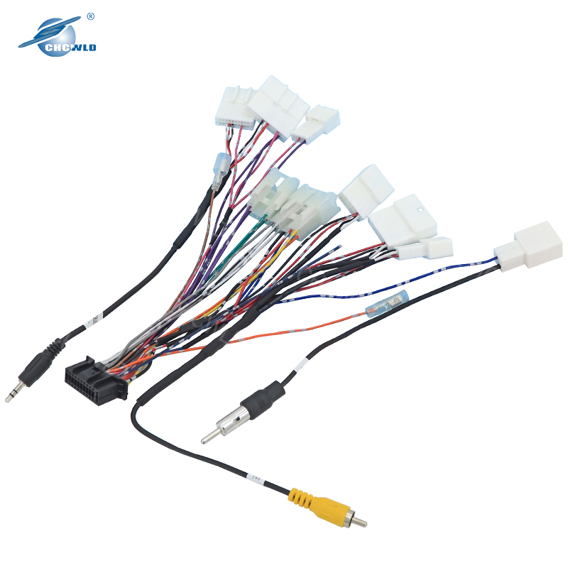 Custom 12 Pin Connector Car Gps Navigation System Auto Wire Harness