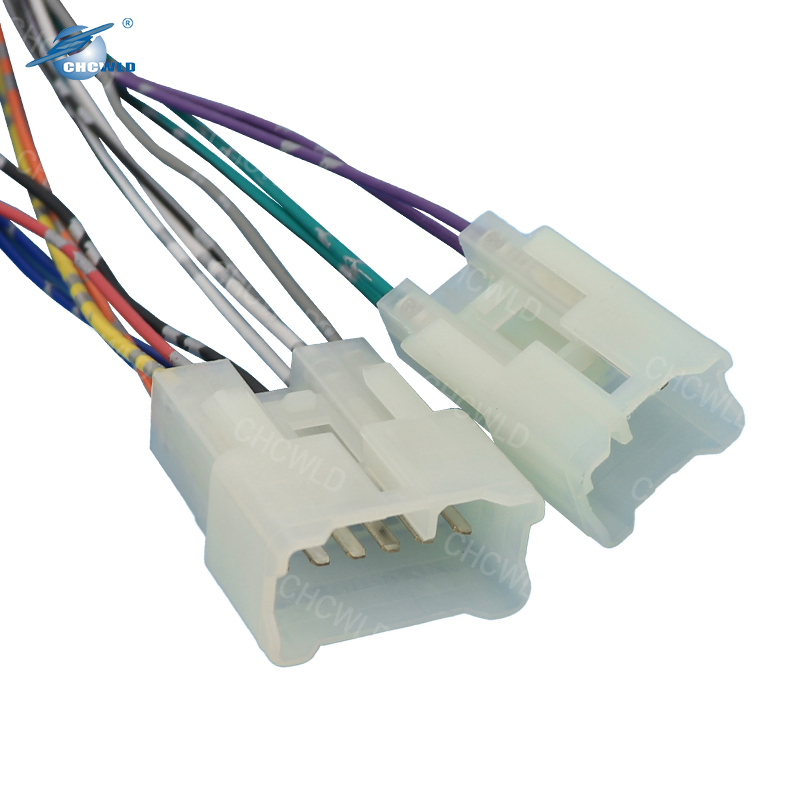 Custom 12 Pin Connector Car Gps Navigation System Auto Wire Harness